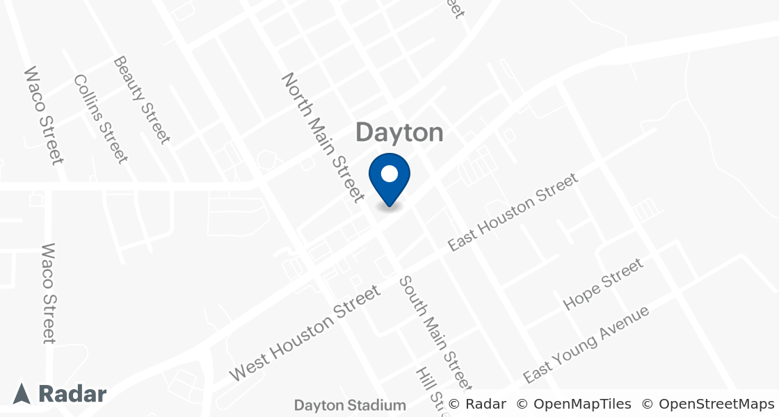 Map of Dairy Queen Location:: 104 Highway 90 East, Dayton, TX, 77535-2624